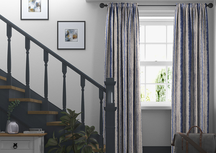 Guarda Stripe, Indigo - Made to Measure Curtains - Image 3